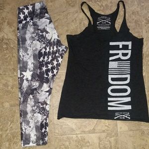 Cropped leggings American flag